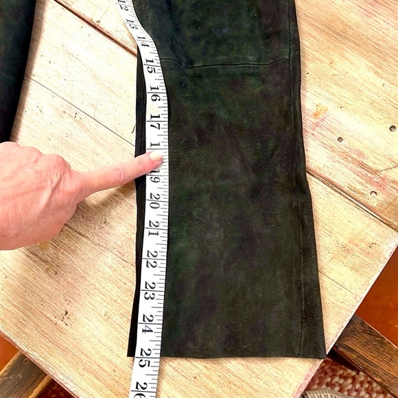 Stella Nova,Copenhagen, Luxury, Pure Sheep Suede,Straight Pants,Black,Size 34/4 - Picture 12 of 13